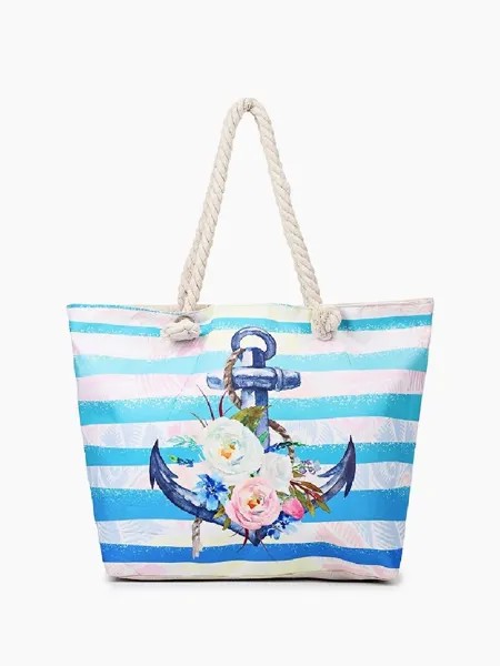 Сумка пляжная сумка женская Rosedena BAG-46-001, сине-голубой