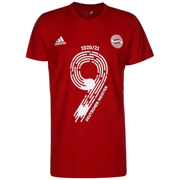 Рубашка adidas Performance T Shirt FC Bayern München Deutscher Meister 2021, красный