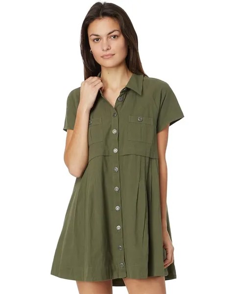Платье Free People Ronnie Poplin Mini, цвет Garden Snake
