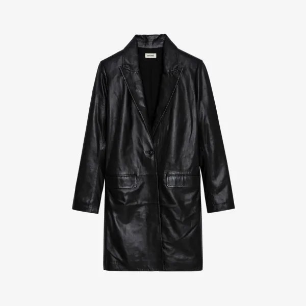 Однобортная кожаная куртка Monarque Zadig&Voltaire, цвет noir