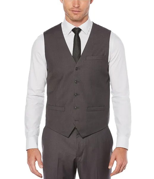 Однотонный костюм Perry Ellis, жилет, серый