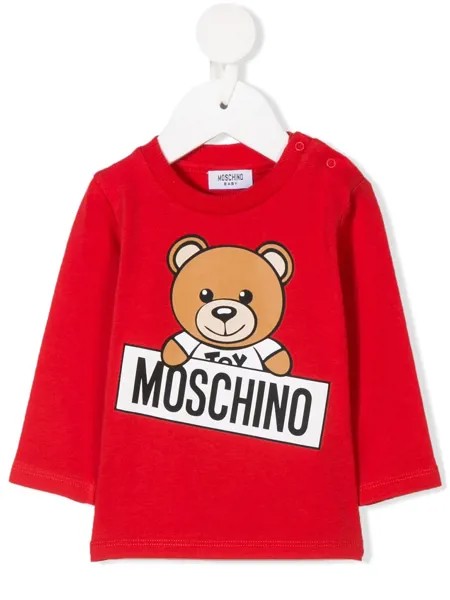 Moschino Kids топ с принтом медведя