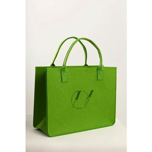 Сумка шоппер  shopperzelenyi, фактура бархатистая, зеленый