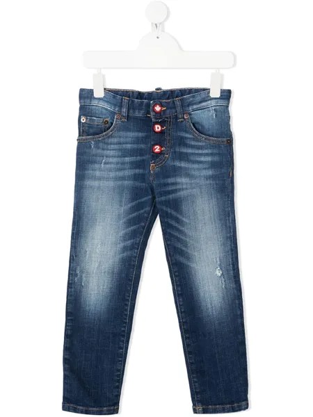 Dsquared2 Kids прямые джинсы с эффектом потертости