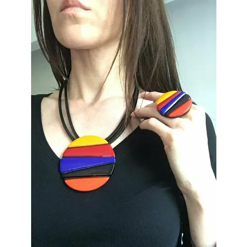 Бижутерия женская на шею украшение колье из муранского стекла