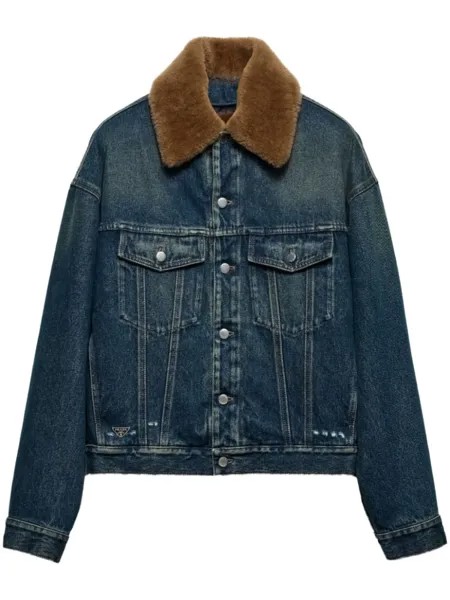Prada джинсовый пуховик, синий