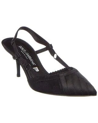 Dolce - Gabbana Корсетные атласные туфли-лодочки с открытой пяткой женские черные 36,5