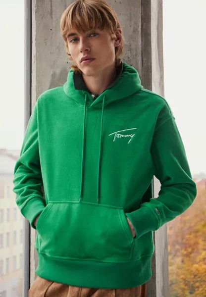 Толстовка SIGNATURE HOODIE Tommy Jeans, малахитовый зеленый