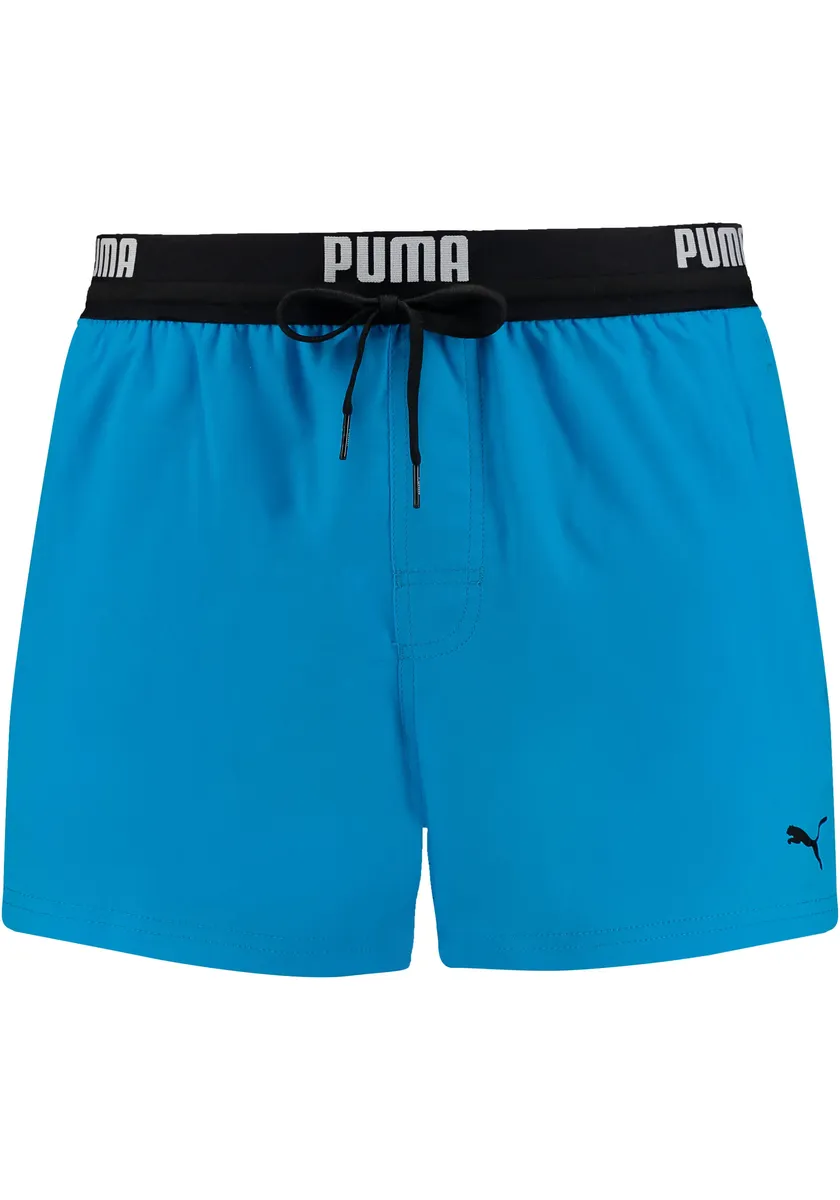 Купальные шорты PUMA с принтом на поясе, синий