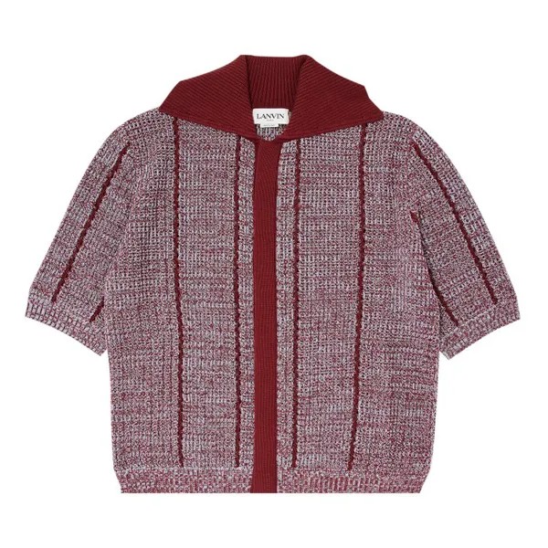 Поло Lanvin Lace Knit Button Up 'Red/Multicolor', красный