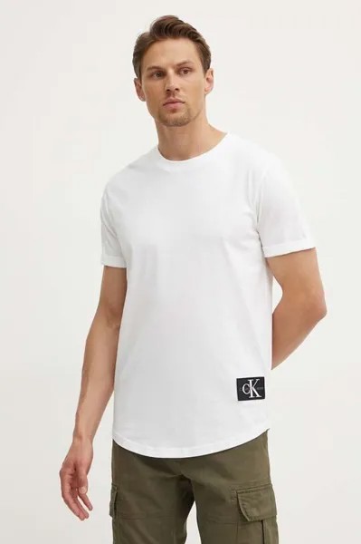 Хлопковая футболка Calvin Klein Jeans, белый