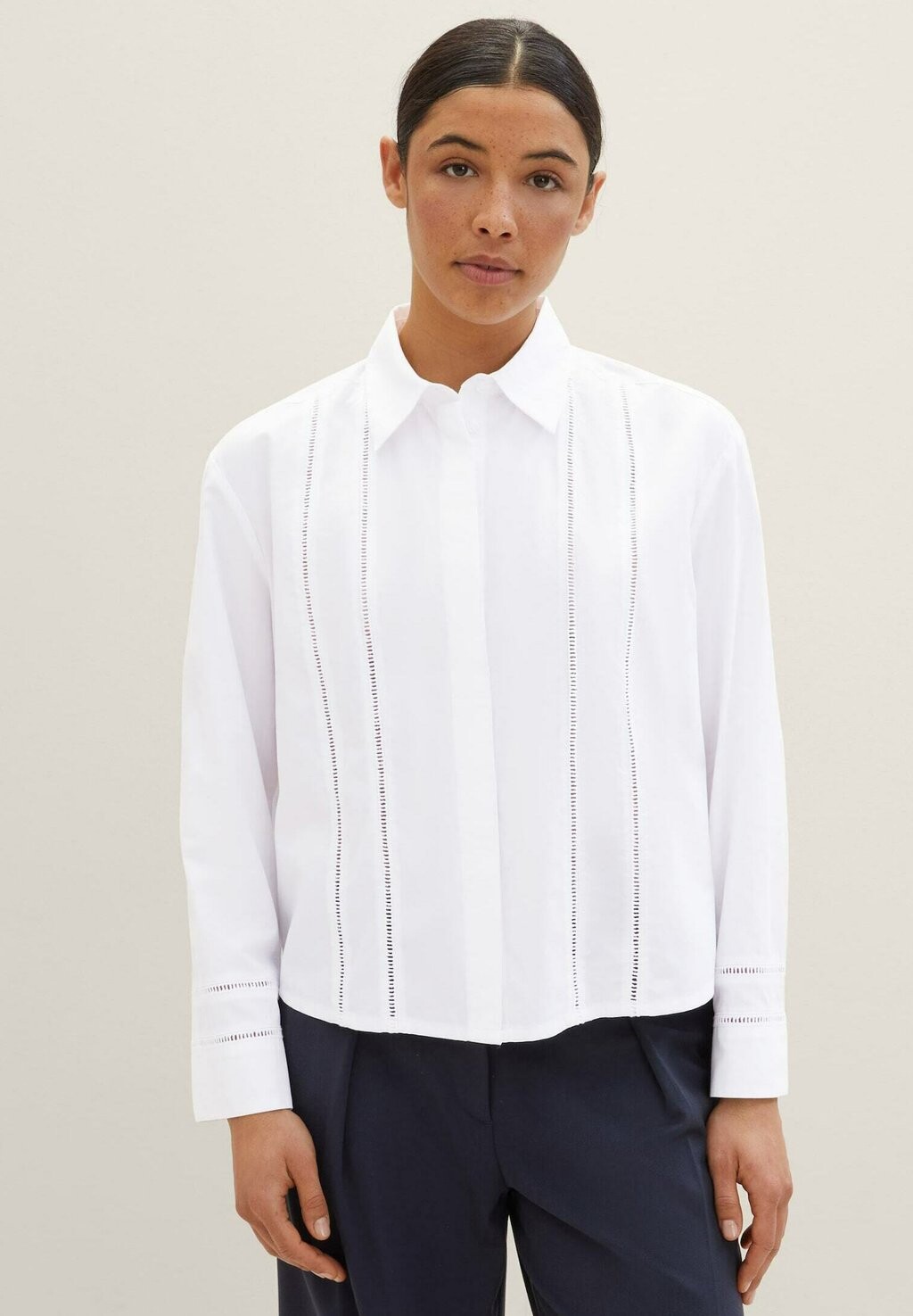 Блузка-рубашка TOM TAILOR, цвет white