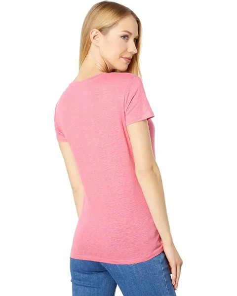 Футболка Majestic Filatures Linen/Elastane Short Sleeve Crew Neck Tee, цвет Candy Pink