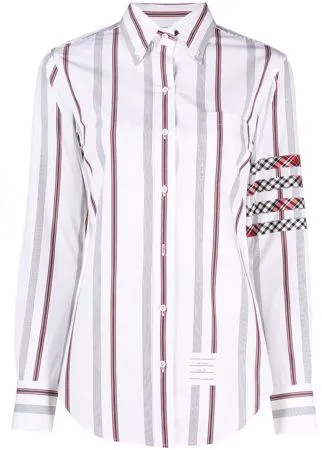 Thom Browne поплиновая рубашка в полоску на пуговицах