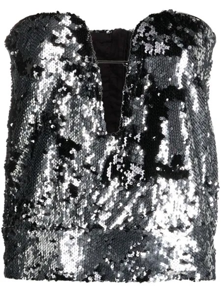 Топ с пайетками ISABEL MARANT, серый