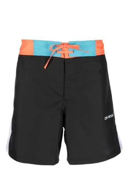 Off-White плавки-шорты с логотипом Arrows, черный