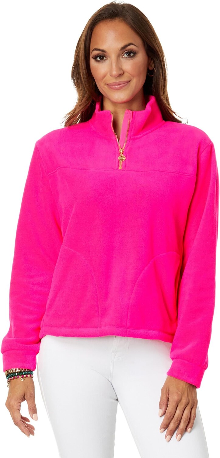 Куртка Lilly Pulitzer Noreen Fleece Pullover, цвет Pink Palms