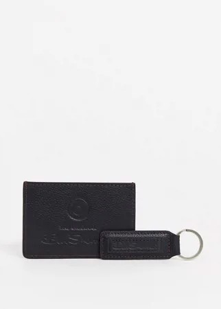 Кожаный бумажник и брелок для ключей Ben Sherman-Черный