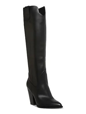 STEVE MADDEN Женские черные кожаные ботинки Tessy с язычками в тон с зазубринами, длина 6,5 м