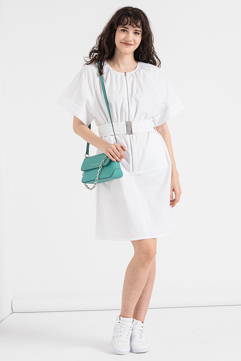 Платье на молнии и эластичном поясе United Colors Of Benetton, белый