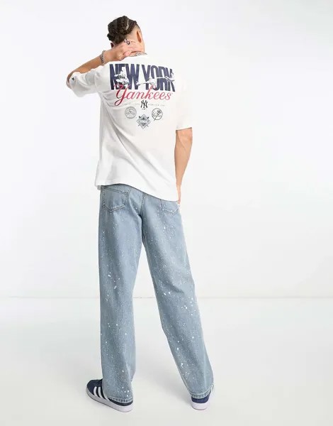 Белая футболка New Era New York Yankees с принтом на спине