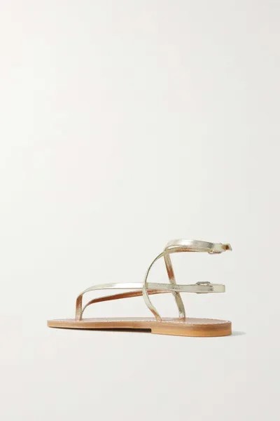 K JACQUES ST TROPEZ + NET SUSTAIN Сандалии Abako из металлизированной кожи, золото