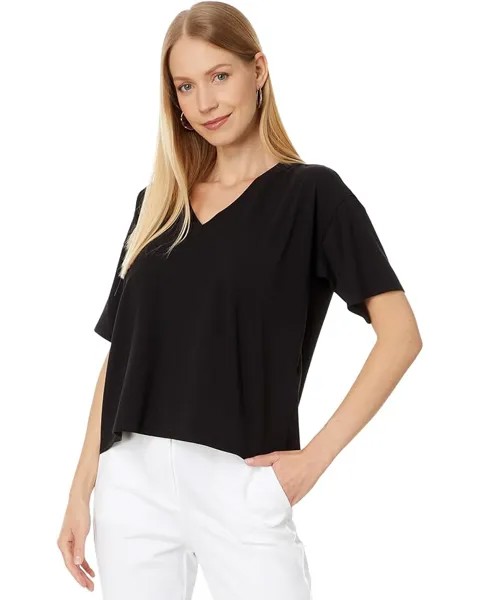 Футболка Eileen Fisher V Neck Boxy, черный
