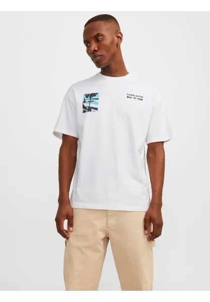 Футболка с набивным рисунком Jcoharry Tee Unisex Jack & Jones, ярко-белая