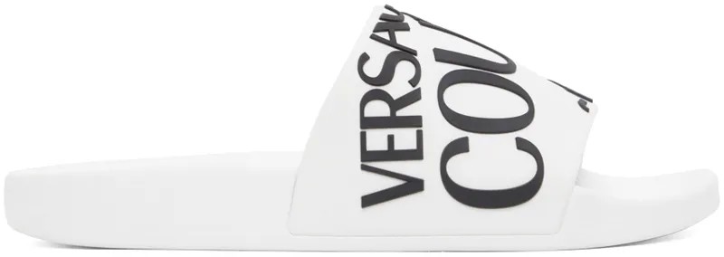 Белые сандалии с логотипом Versace Jeans Couture