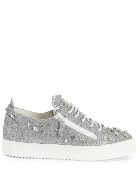 Кеды Frankie с блестками Giuseppe Zanotti, серый