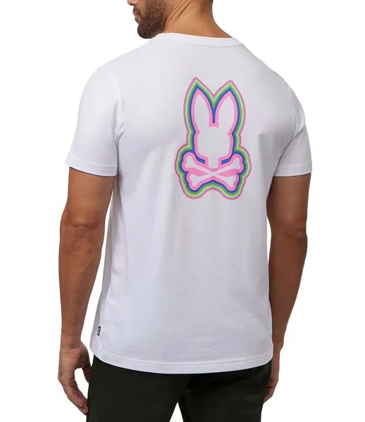 Футболка с короткими рукавами и рисунком Psycho Bunny Mendon, белый