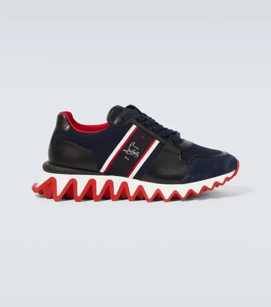 Кроссовки Nastroshark из кожи и парусины Christian Louboutin, синий