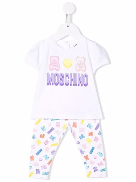 Moschino Kids комплект из футболки и брюк с логотипом