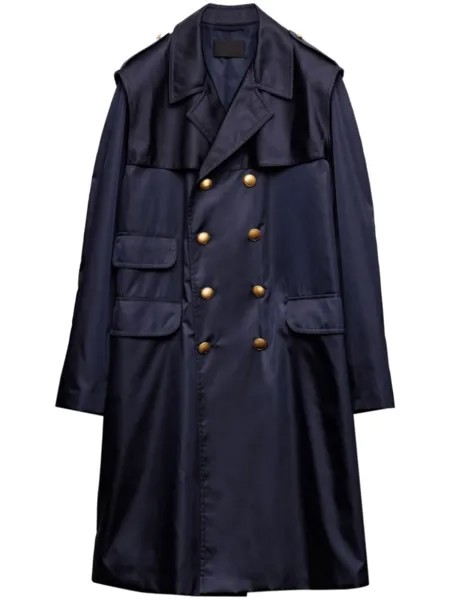 Prada двубортный плащ, синий
