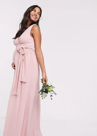 Шифоновое платье для беременных с запахом TFNC Bridesmaid-Розовый цвет