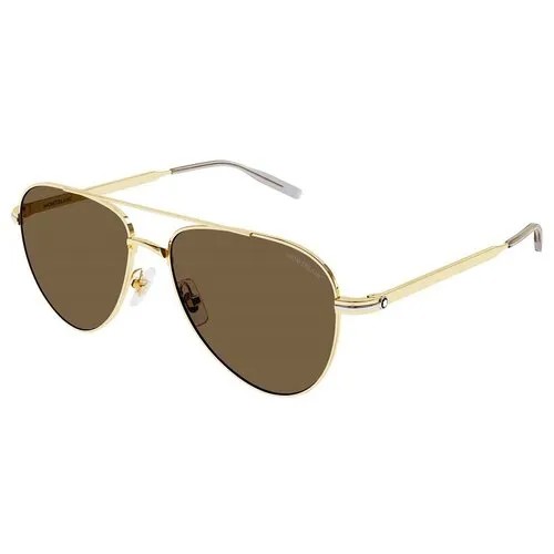 Солнцезащитные очки Montblanc, золотой, коричневый