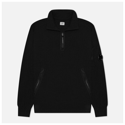Мужская толстовка C.P. Company Diagonal Raised Fleece Half-Zip Neck чёрный , Размер S