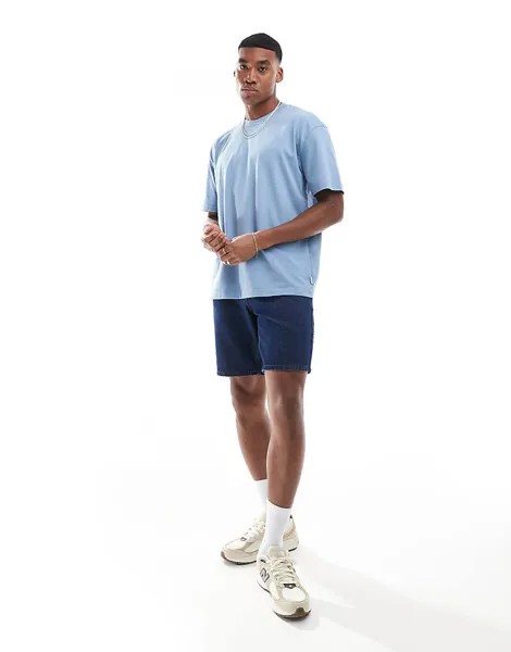 Синяя футболка с принтом Hollister – Heavyweight
