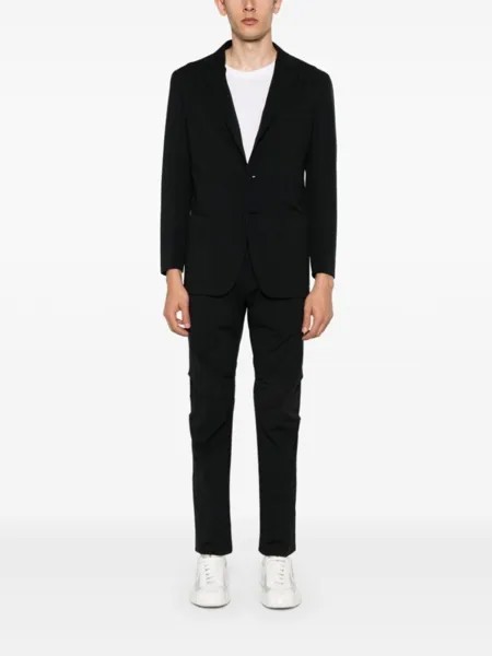 Kiton костюм из джерси с однобортным пиджаком, черный