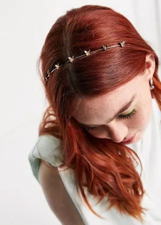 Золотистый металлический ободок с бабочками ASOS DESIGN