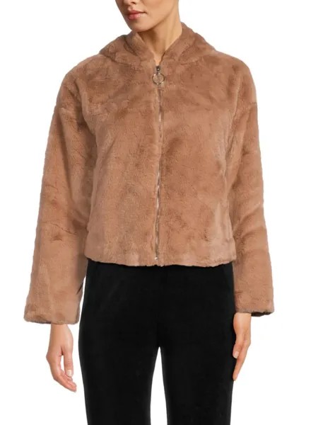 Толстовка на молнии из искусственного меха Saks Fifth Avenue, цвет Light Mocha