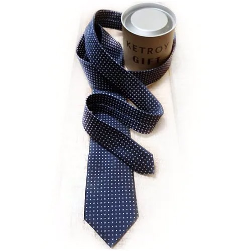 Мужской галстук KETROY тёмно-синий в подарочной упаковке