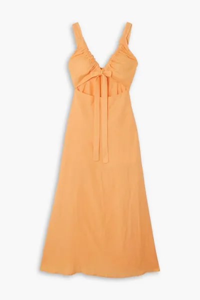 Льняное платье макси Tobago с вырезами Bondi Born, пастельно-оранжевый