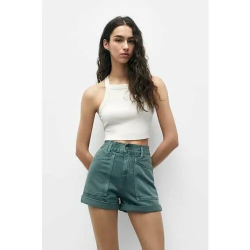 Шорты  Pull & Bear, размер S, зеленый