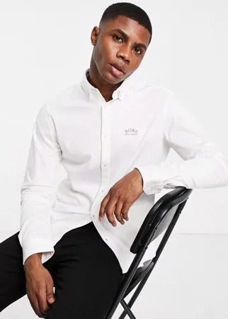 Белая рубашка с логотипом на груди BOSS Athleisure Biado-Белый