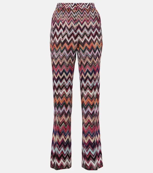 Расклешенные брюки из ламе с зигзагом Missoni, мультиколор