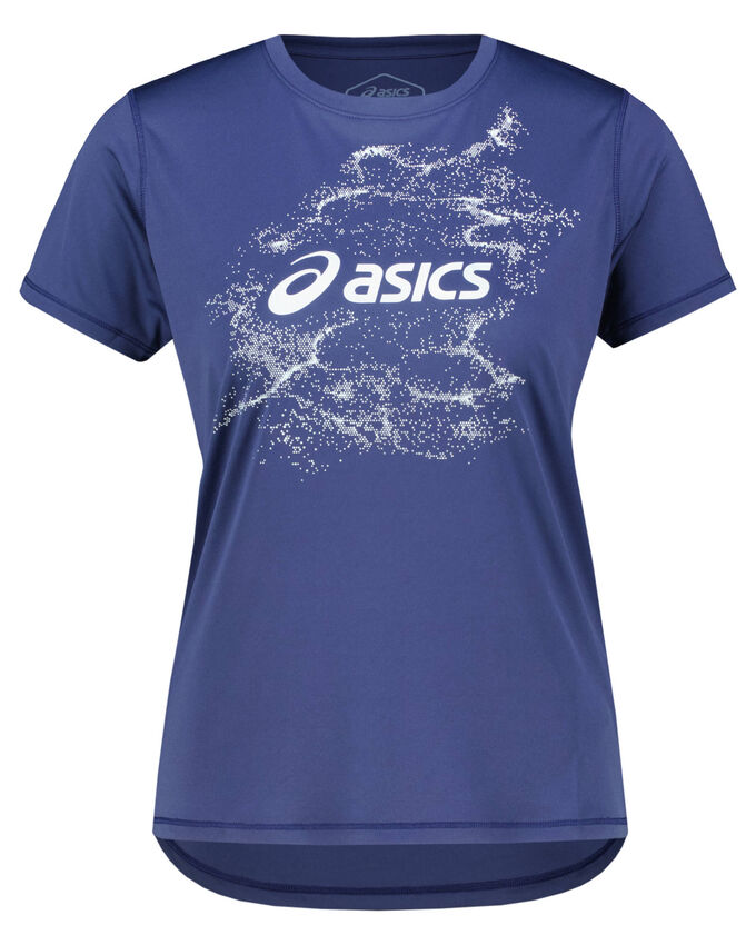 Беговая рубашка nagino с графикой для бега, стандартная посадка Asics, синий