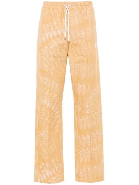 Marcelo Burlon County of Milan брюки прямого кроя AOP Feather, нейтральный цвет