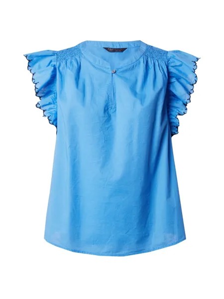 Блузка Marks & Spencer Frill, темно-синий/лазурный