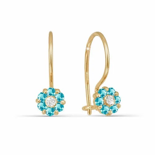 Серьги Яхонт, золото, 585 проба, фианит, , бесцветный